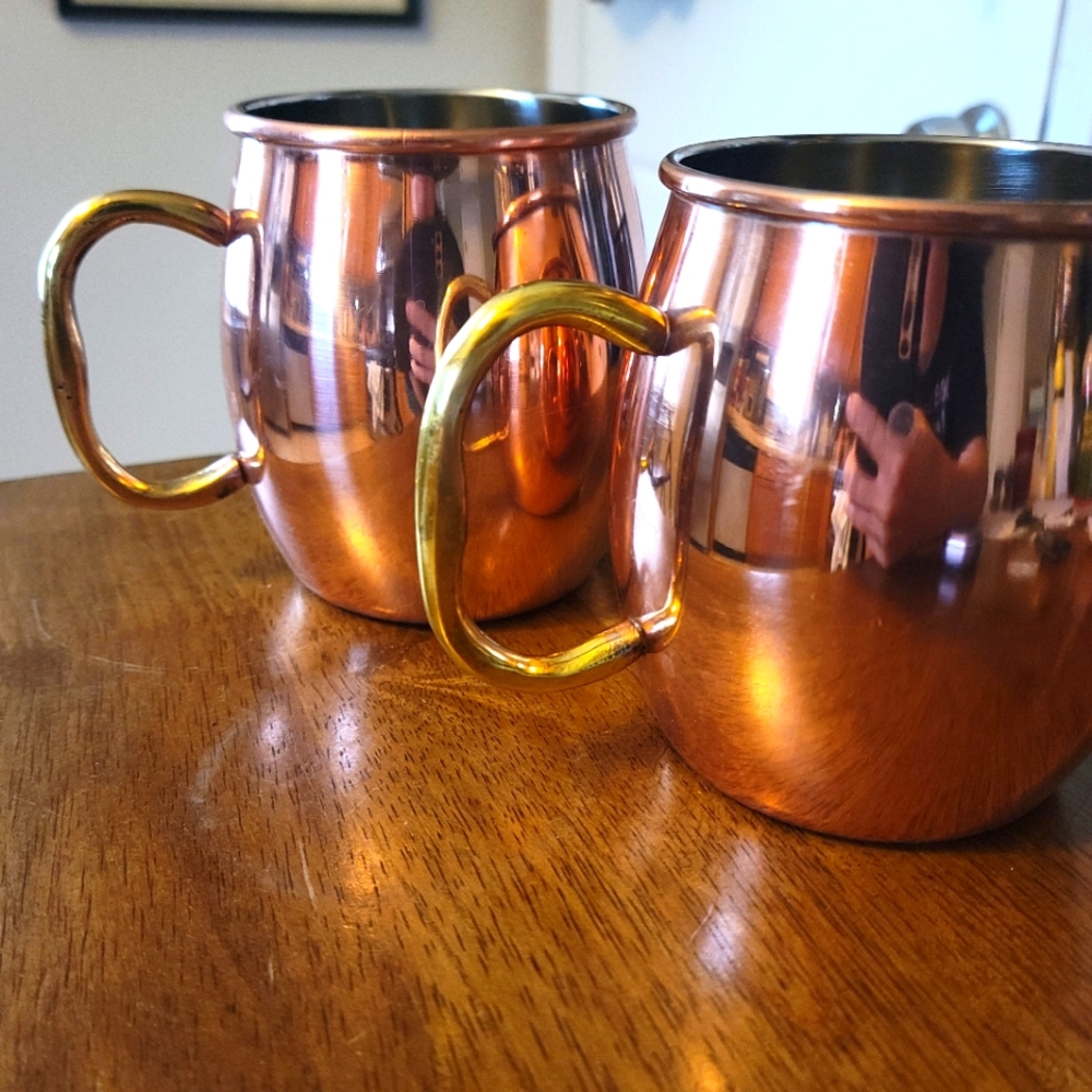 2 Copper and Gold Moscow Mule Mugs